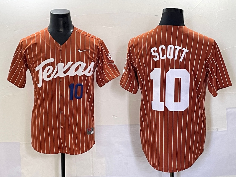Men Texas Longhorns #10 Scott brown Nike joint Name NCAA 2025 Jersey style 2->ncaa teams->NCAA Jersey